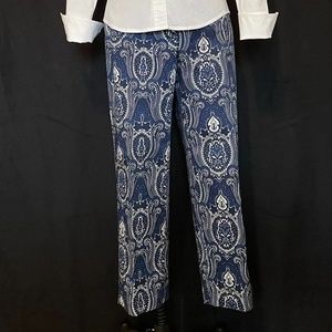 Talbots navy paisley slacks